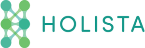 Holista logo with an interconnected teal-green circular motif on the left and the word HOLISTA in teal on the right.