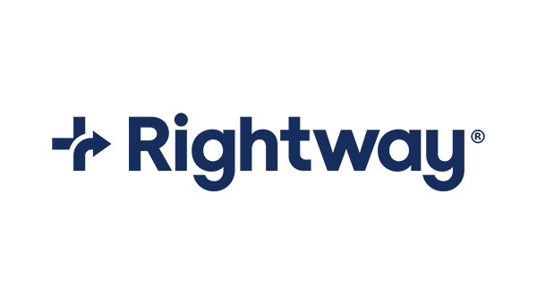 Rightway logo: navy wordmark with an abstract cross-arrow icon to the left.