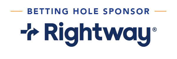 'Betting Hole Sponsor' label with orange side lines and the Rightway logo (blue wordmark 'Rightway' with a left-turn arrow icon).