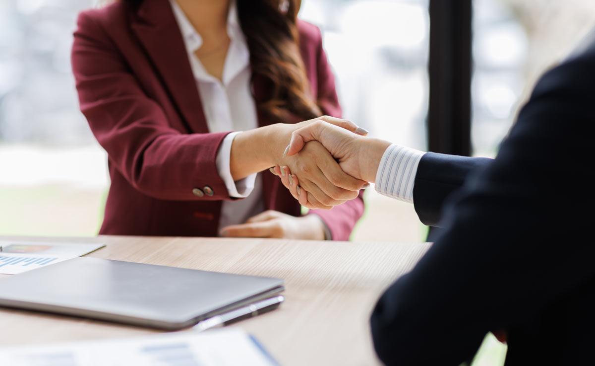 Handshake between business partners